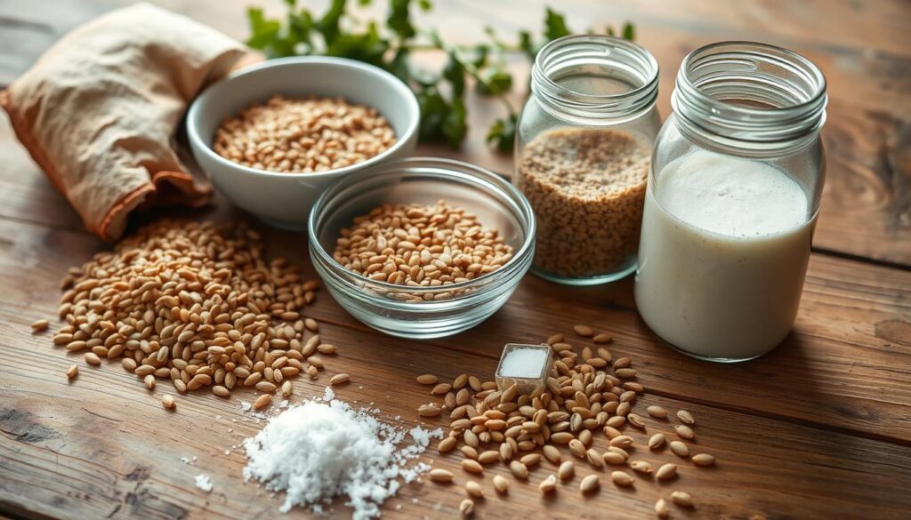 Zutaten für fermentiertes Buchweizenbrot